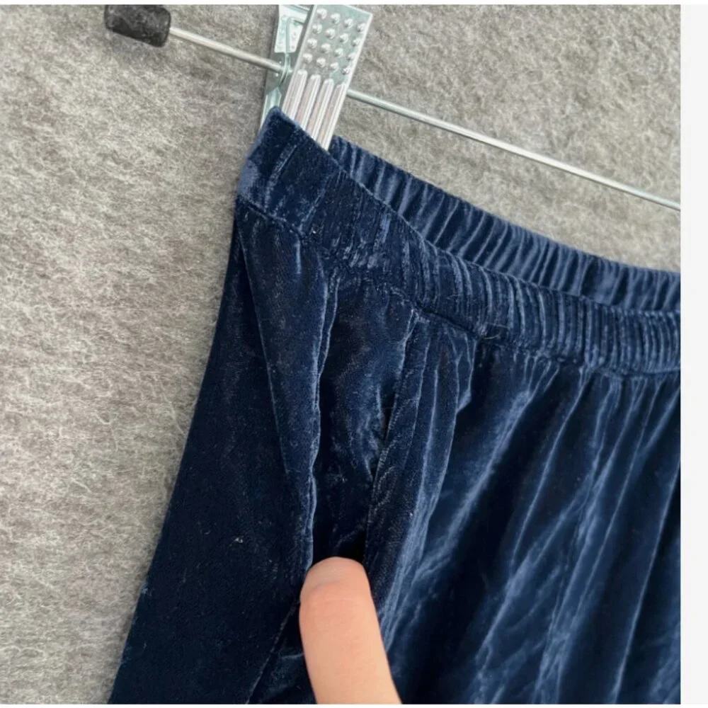 Gymboree Pants Girls XS 4 Navy Crushed‎ Velvet Velour Jogger Winter Glam Nwt